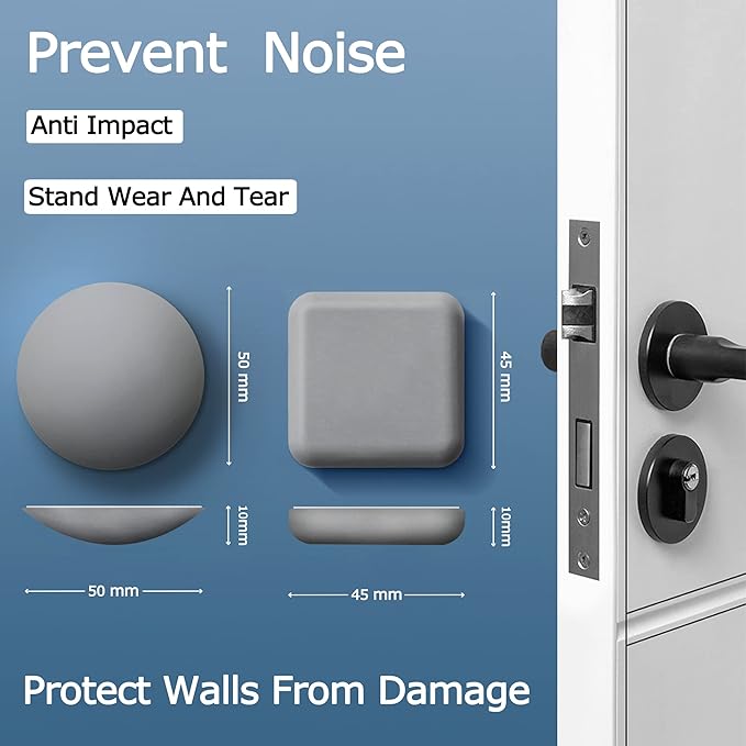 XoYoZo Door Stoppers Wall Protector Buffer Guard Doorknob Door Handle Bumper - Image 2