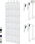 GORILLA GRIP Over the Door Shoe Organizer, 2 Pack, 24 Breathable Mesh Pockets by GorillaGrip