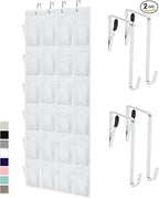 GORILLA GRIP Over the Door Shoe Organizer, 2 Pack, 24 Breathable Mesh Pockets by GorillaGrip