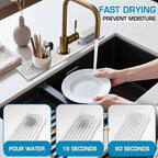 White Diatomite Faucet Mat, Fast-Drying Stone Sink Tray&Splash Guard - Image 2