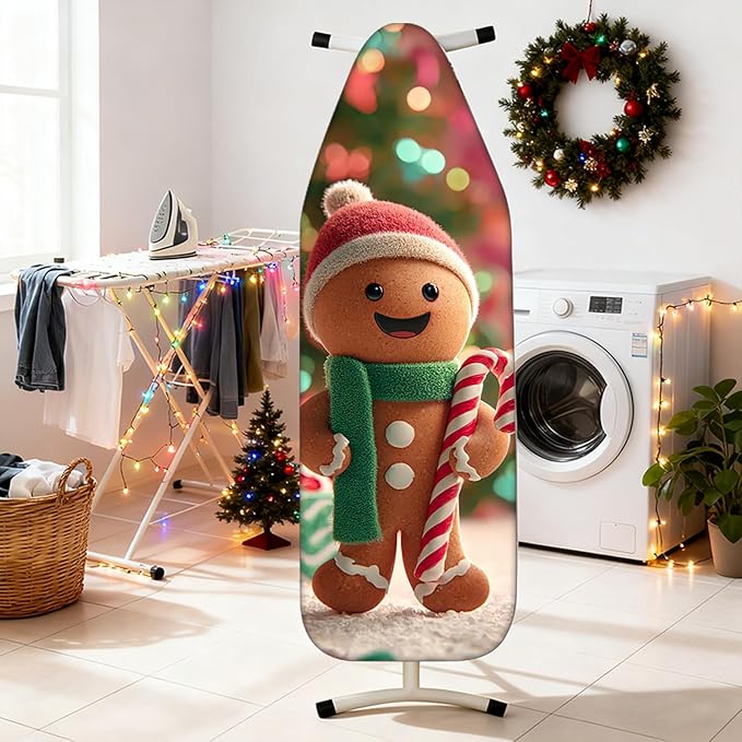 Nuxovilar Ironing Board Covers Winter Gingerbread Man Pattern Polyester 15x54 - Image 2