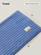 WENSHUO Azure Holiday-Striped Pure Cotton Bath Towel, 100% Combed Cotton - Image 2