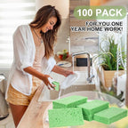 Zhengmy 100 Pieces Sponges Kitchen Compressed Sponges Bulk Natural Dish Sponge - Image 6