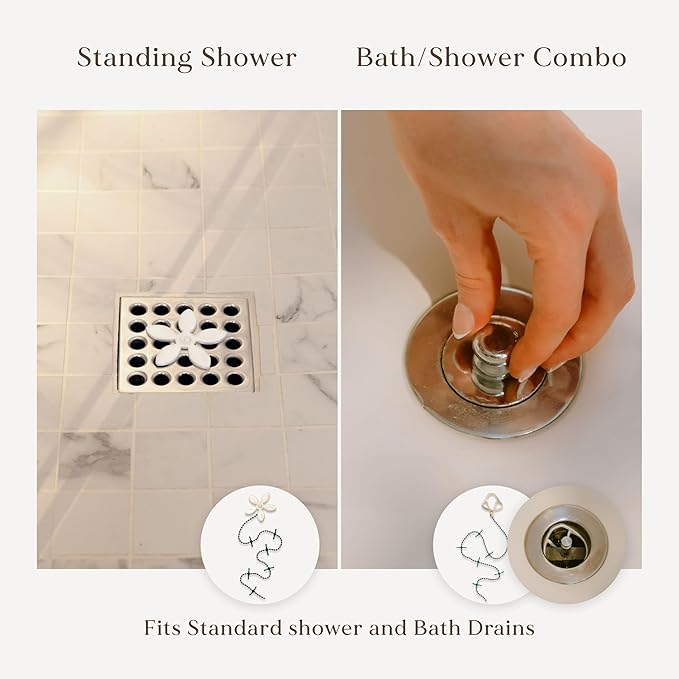 ​DrainWig Shower Drain Hair Catcher – Disposable White Ocean – No-Touch Hair - Image 6