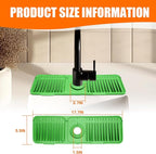 17.7" Green Button Style Faucet Drip Catcher – Silicone Faucet Mat - Image 2