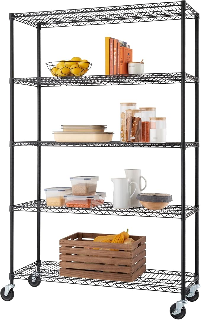 TRINITY 5-Tier Outdoor Wire Shelving Rack, 48in. x 18in. x 72in., Model# NTBTGBK-0975 - Image 5