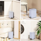 Slim Bathroom Trash Can with Lid Soft Close, 1.6 Gallon Stainless Steel Garbage - Image 5