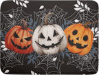 Halloween Dish Drying Mat for Kitchen Counter Spooky Pumpkins Spiderweb Super by Unknown