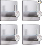 VIS'V Adhesive Towel Hooks, Waterproof Shower Wall Stick on Hooks, 2 Extra by VISV