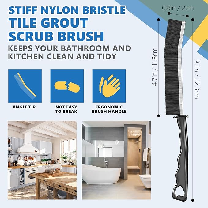 Crevice Cleaning Brush, Hard Bristle Crevice Cleaning Brush, Shower Cleaner - Image 3