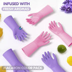 Vgo... Household Cleaning Gloves, Double-layer, Lined Dishwashing Gloves - Image 3