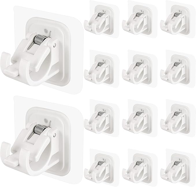 14PCS No Drill Curtain Rod Brackets No Drilling Self Adhesive Curtain Rod by Codoule