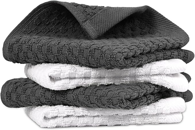 Infinitee Xclusives Premium Dish Cloth 100% Cotton 12 x 12 Inches |Pack of 4| by InfiniteeXclusives