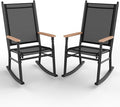 Shintenchi Outdoor Rocking Chairs Set of 2,Upgraded High Back Patio Rocking Chair Set,Breathable Textilene Fabric Outdoor Rocking Chair for Porch,Patio,Garden,Balcony,Black by Shintenchi