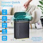 Bathroom Small Trash Can with Automatic Touchless Lid, 2.6 Gallon Smart Garbage - Image 2