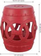 JONATHAN Y TBL1022C Lucky Coins 16" Chinese Ceramic Drum Indoor/Outdoor Garden Stool Bohemian, Coastal, Cottage, French Country, Traditional, for Living Room, Garden Room, Patio, Matte Red - Image 3