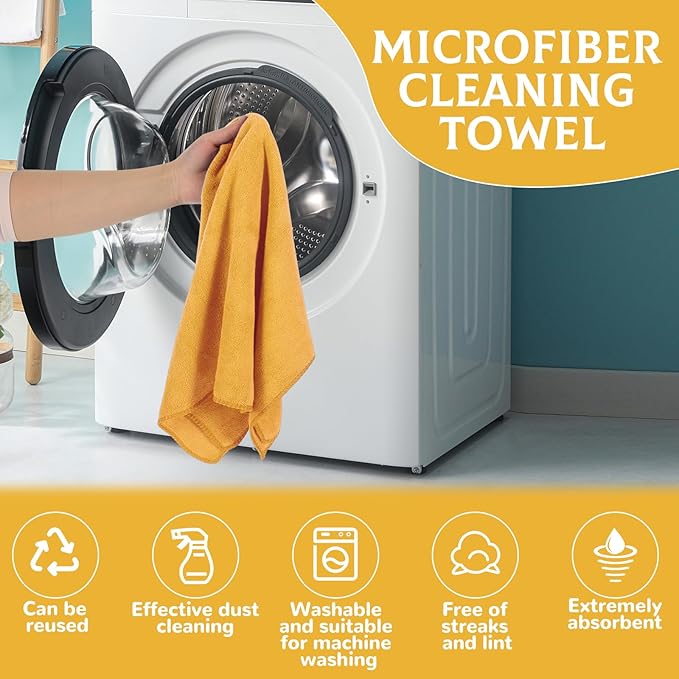 6 Pcs Extra Large Microfiber Cleaning Cloth Reusable Microfiber Towels Thick - Image 4