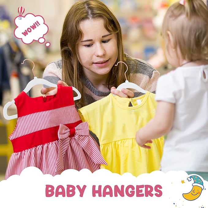 HOUSE DAY Velvet Baby Hangers for Closet, Kids Hangers Velvet 60 Pack, Non Slip - Image 2