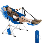 KingCamp Hammock Chair with Footrest – Heavy Duty Swinging Rocking Camping Chairs for Adults up to 400lbs, Folding Portable Oversized Rocker with Cup Holder & Pillow for Outdoor Beach Lawn RV Sports by KingCamp
