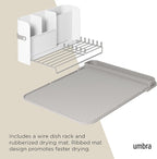 Umbra Sling Compact Dish Rack for Drying Dishes, Cutlery and More, Folds Away - Image 5