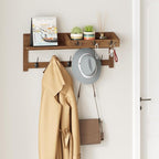 AMBIRD Wall Hooks with Shelf, 26.57 Inch Entryway Wood Coat Hooks - Image 3