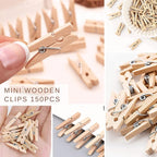 Sturdy Mini Clothes Pins for Photo, Small Clips for Crafts Display, Baby Shower - Image 4