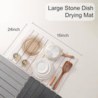 Large Stone Drying Mat for Kitchen Counter, Quick Drying Mat, Glasses and - Image 4