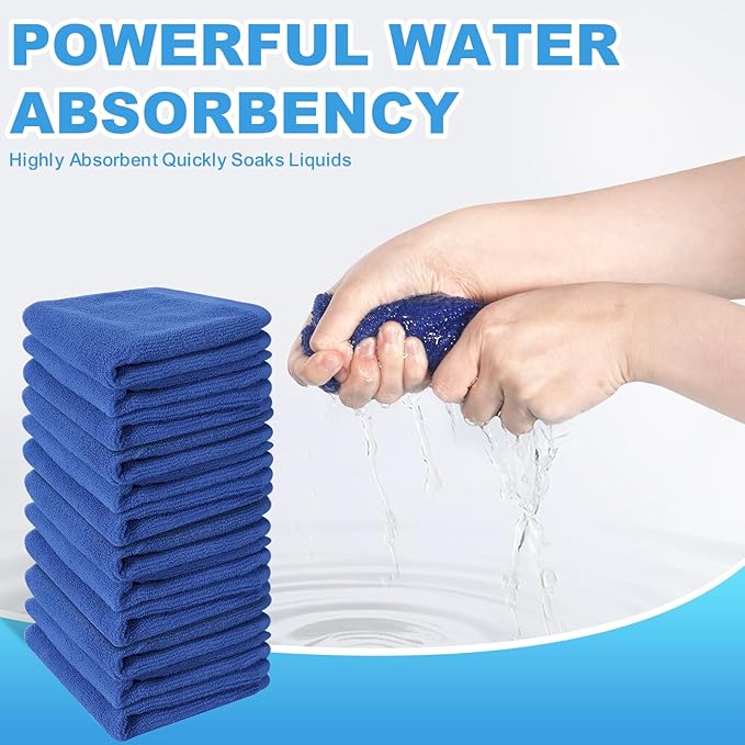 12 Pack 100% Cotton Wash Cloth, 12x12 Inch Highly Absorbent and Soft Feel - Image 6
