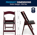 Flash Furniture Hercules™ Series Folding Chair - Red Mahogany Resin – 1000LB Weight Capacity Comfortable Event Chair - Light Weight Folding Chair - Image 2