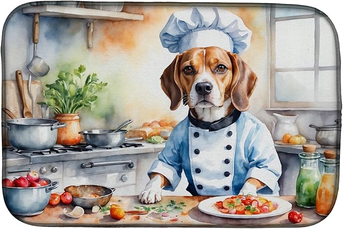 Caroline's Treasures DAC6197DDM Beagle The Chef Dish Drying Mat Absorbent Dish by CarolinesTreasures