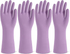Rubber Cleaning Gloves for Dishwashing, 4 Pairs Reusable Kitchen Gloves for by Unknown