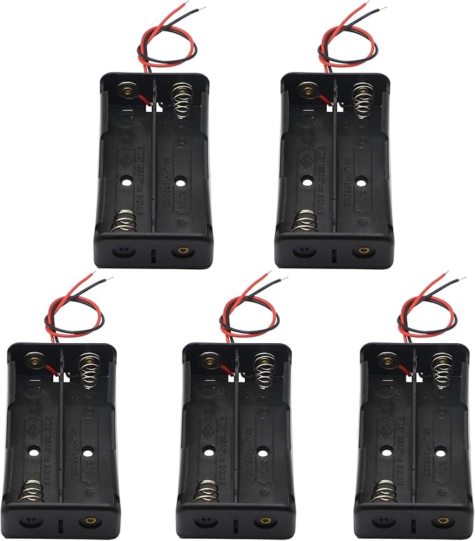 PNGKNYOCN 18650 Battery Clip, 2 Slots 3.7V DIY Battery Storage Box in Series by PNGKNYOCN