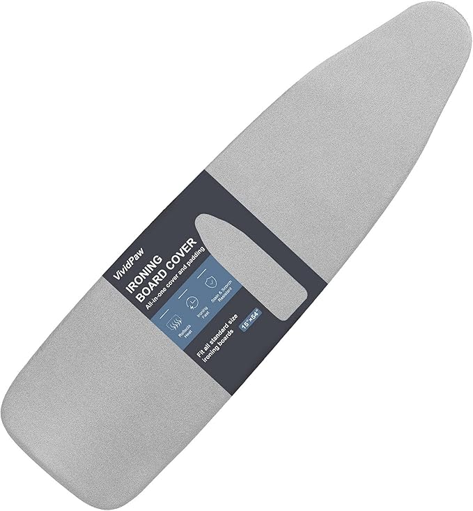 Ironing Board Cover and Pad, Standard Size 15x54, Thick Padding, Elastic Edge by VividPaw
