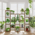 Bamworld Large Hanging Plant Stand Indoor Tall Plant Shelf Outdoor 14 Pots Large Plant Rack for Living Room Patio, Balcony and Garden by Bamworld