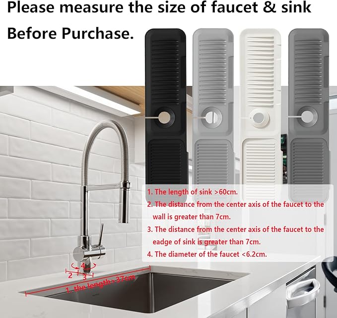 Kitchen Sink Splash Guard Silicone Drip Catcher Tray Sink Protector - Image 7