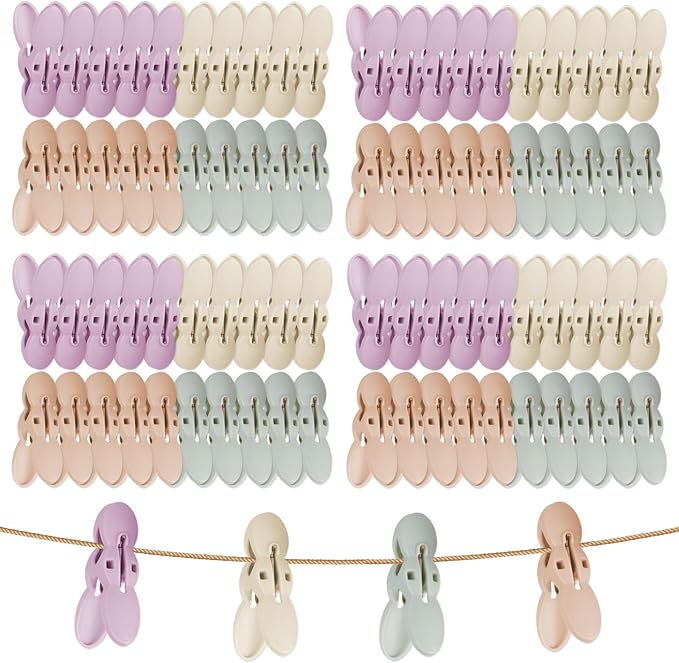 60Pcs Plastic Clothespins, Colored Clothes Pins Laundry Clips by Unknown