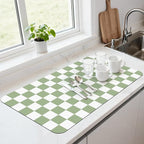 17" x 32" Checkered Dish Drying Mat by Unknown