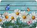 Spring Summer Daisy Flowers Dish Drying Mat by Kawani