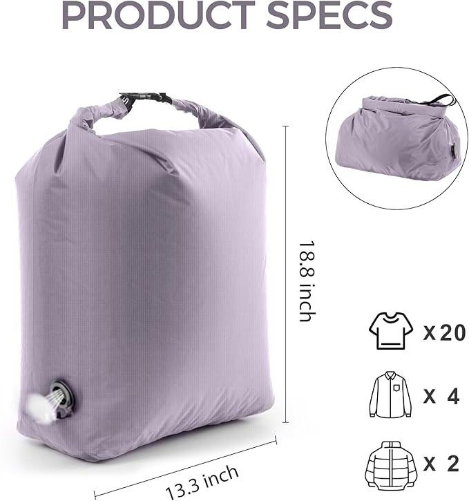Travel Laundry Bag, Vacuum Compression Dirty Clothes Travel Bag Waterproof Wet - Image 2