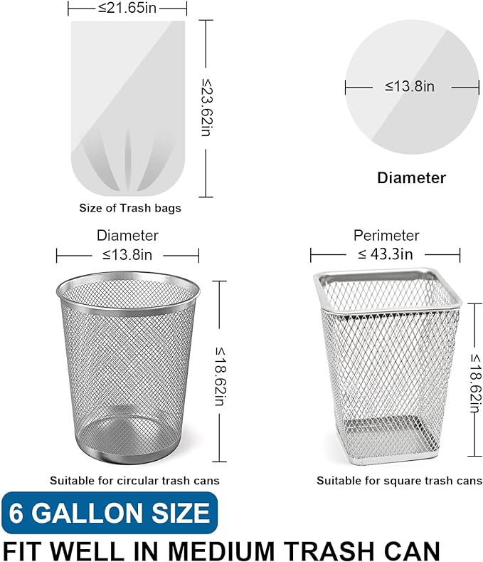 6 Gallon Trash Bags Drawstring 1.1 Mil - Image 2