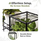 Metal Plant Stand Outdoor 63" Tall Plant Shelf for Plants 14-Tier Large Plant Sheves for Indoor Plants Living Room Heavy Duty Rack Garden Balcony Patio Hanging Planter - Image 5
