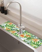 Patterned Sink Faucet Mat Kitchen Splash Guard Super Absorbent Drying Mat by BnhjsdwTablecloth