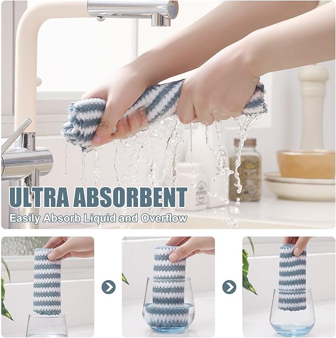 Homaxy 18 Pack Kitchen Dish Cloths, Ultra Soft and Absorbent Dish Towels - Image 3