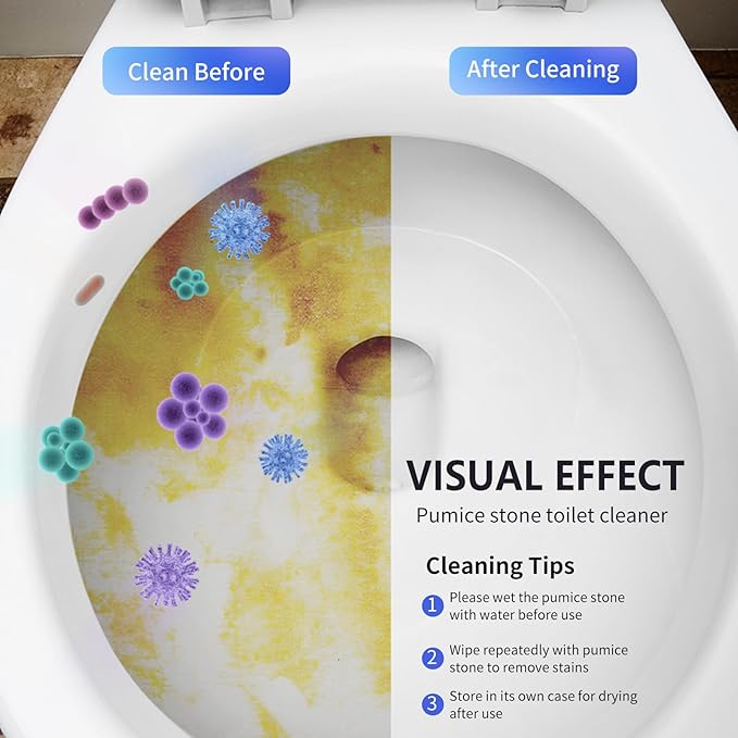 Toilet Bowl Cleaner Pumice Stone -Hard Water Stain Remover, Powerfully Removes - Image 5