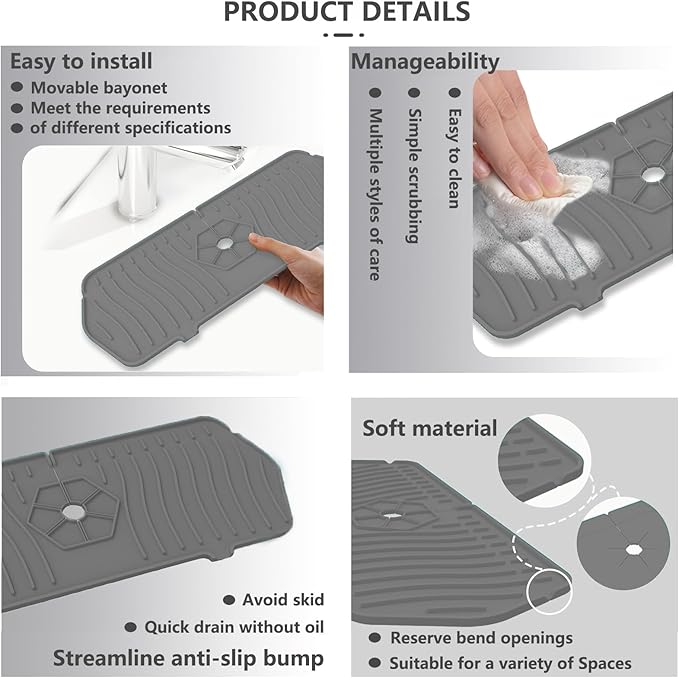 Kitchen Sink Splash Guard 29.7 X 5.7 In, Large Size Kitchen Sink Splash Guard - Image 4