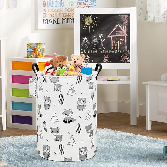 FANKANG Storage Basket, Nursery Hamper Canvas Laundry Basket Foldable - Image 6
