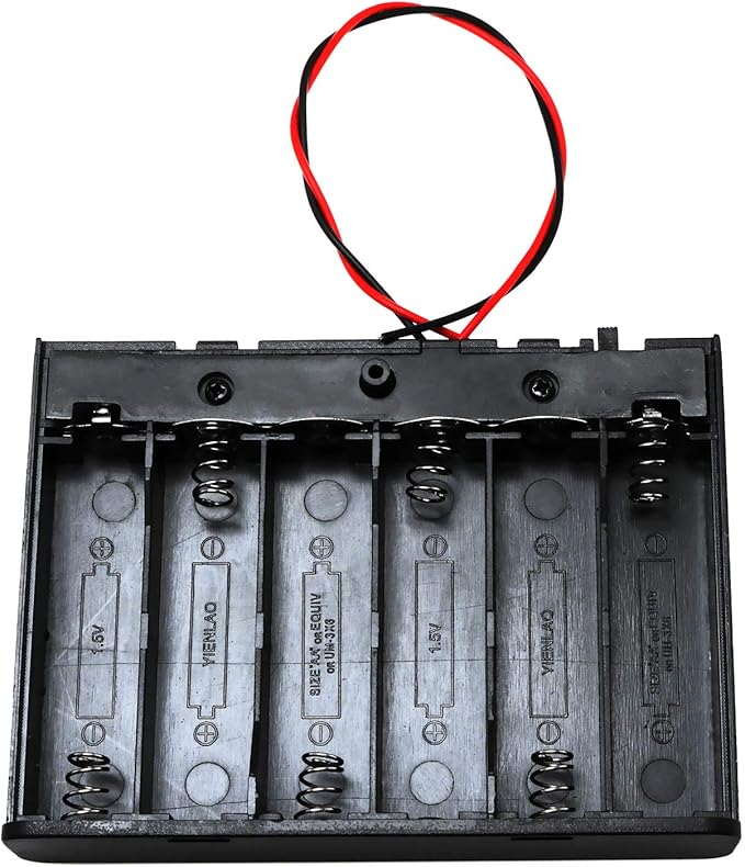 E-outstanding 9V Battery Holder 6X 1.5V AA Battery Storage Case Black Box - Image 3