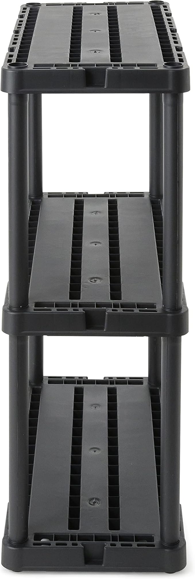 Gracious Living 3 Pack Light Duty Storage Shelves, Knect-A-Shelf 3-Shelf Ventilated Shelving Rack Organizer for Home, Garage, Basement, Laundry, Black - Image 8