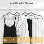 HOUSE DAY Velvet Hangers with Adjustable Clips 20 Pack, Non-Slip Suit Organizer - Image 3