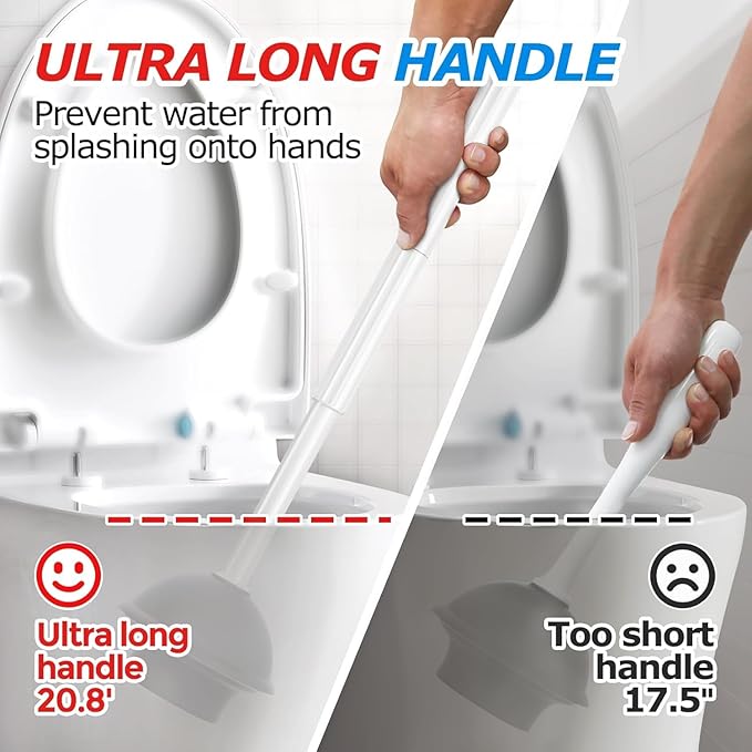 3 in 1 Toilet Brush and Plunger Set, Toilet Bowl Brush Plunger Set, Toilet - Image 2